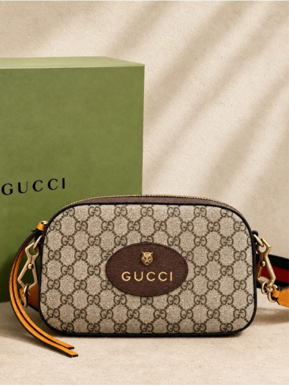 Gucci Small Neo Vintage Crossbody Camera Purse in GG Supreme Canvas